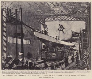 To Contest the America Cup Race, the Launch of Sir Thomas Lipton